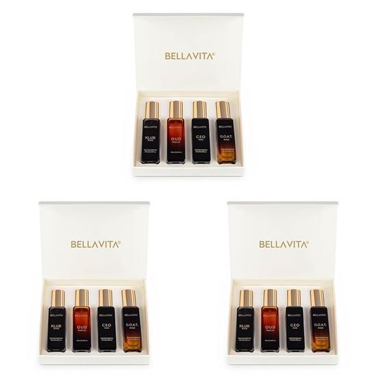 Bella Vita Luxury Man Жидкие духи Подарочный набор 4 X 20 мл для мужчин Oud, Ceo, GOAT Духи, цитрусовый стойкий аромат EDP (Пакет из 3)
Bella Vita Luxury Man Жидкие духи Подарочный набор 4 X 20 мл для мужчин Oud, Ceo, GOAT Духи, цитрусовый стойкий аромат EDP (Пакет из 3)