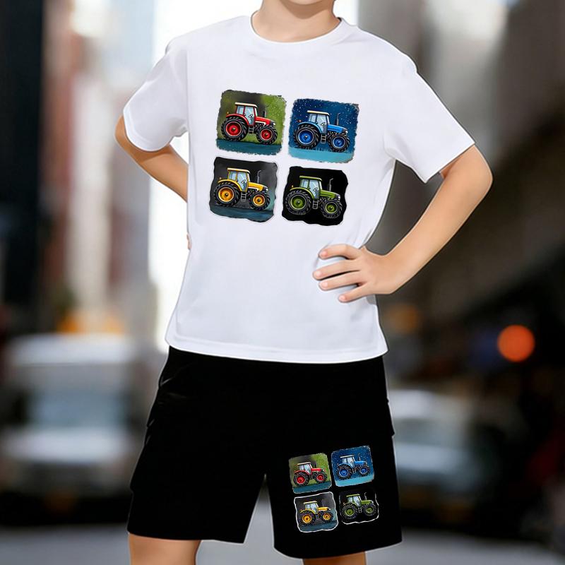 Boys 2 Piece Cartoon Tractor Printed outfit, Short Sleeve T-Shirt and Shorts Set for Kids Age 5-14,White, Black Sporty Casual Summer Clothes 13-14 Years
Boys 2 Piece Cartoon Tractor Printed outfit, Short Sleeve T-Shirt and Shorts Set for Kids Age 5-14,White, Black Sporty Casual Summer Clothes 13-14 Years
