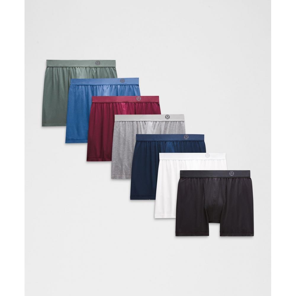 Lululemon Always In Motion Boxer 5 7 Pack Black Heathered Core Medium Grey True Navy Dark Forest Pitch Blue Garnet White M 
Lululemon Always In Motion Boxer 5 7 Pack Black Heathered Core Medium Grey True Navy Dark Forest Pitch Blue Garnet White M