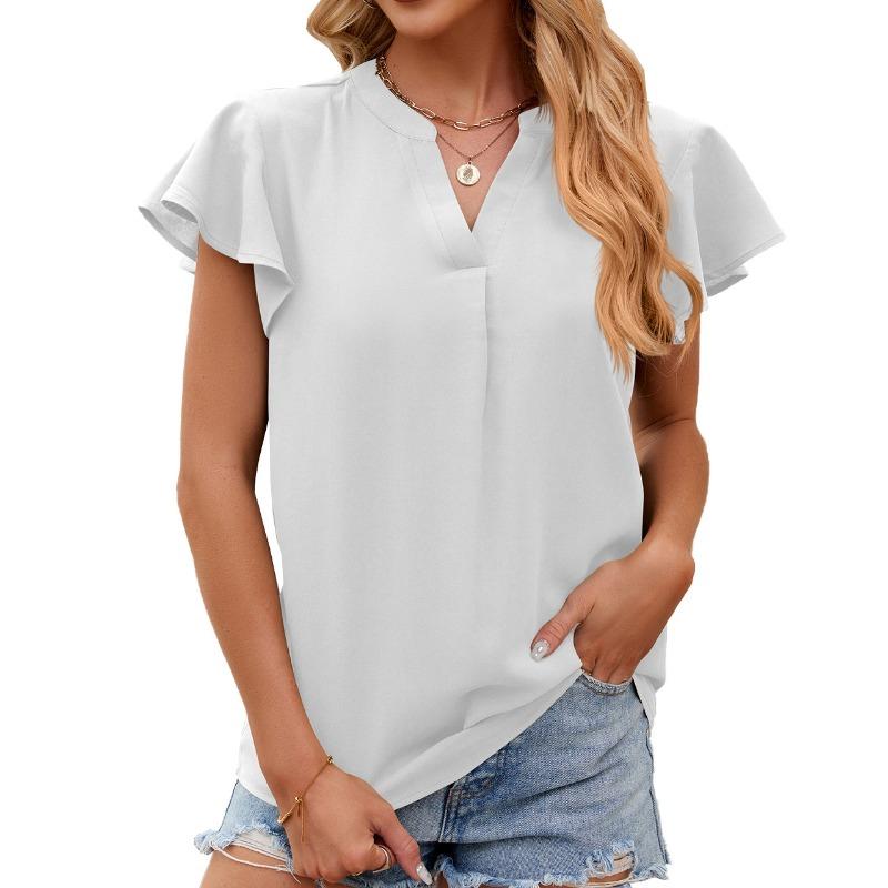 Spring Summer Women s V-neck Ruffled Three Quarter Sleeve Casual T-shirt Chiffon Shirt S білий
Spring Summer Women s V-neck Ruffled Three Quarter Sleeve Casual T-shirt Chiffon Shirt S білий