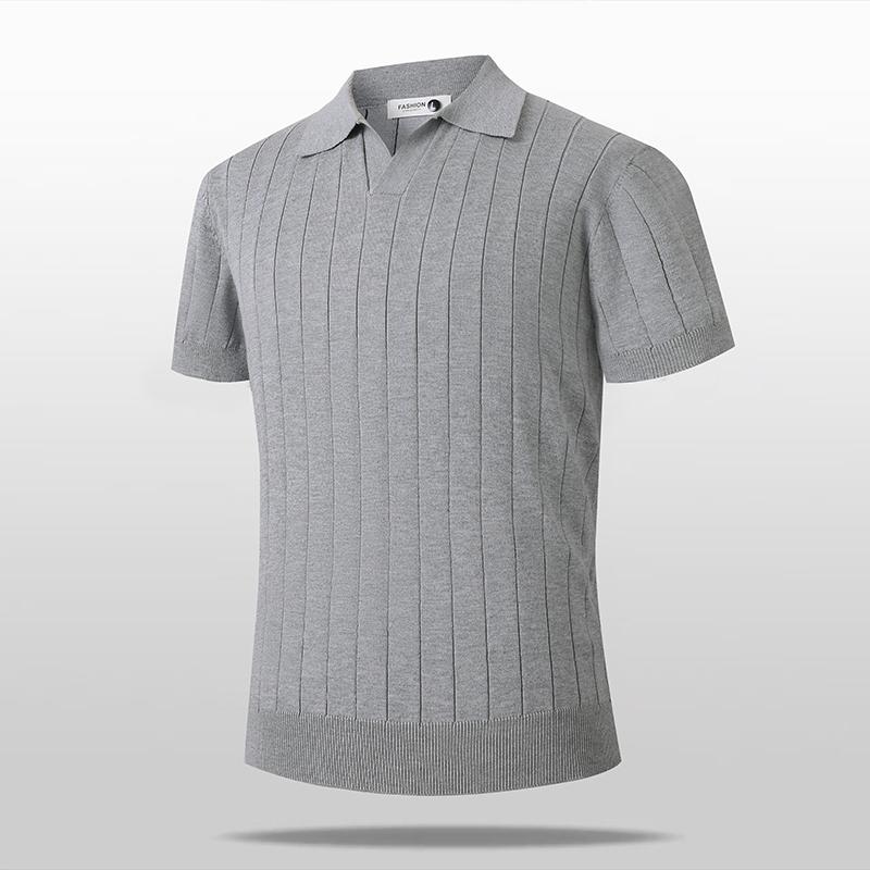 Men Short Sleeve Knit Polo Shirt Ribbed V Neck Casual Breathable Top M сірий
Men Short Sleeve Knit Polo Shirt Ribbed V Neck Casual Breathable Top M сірий