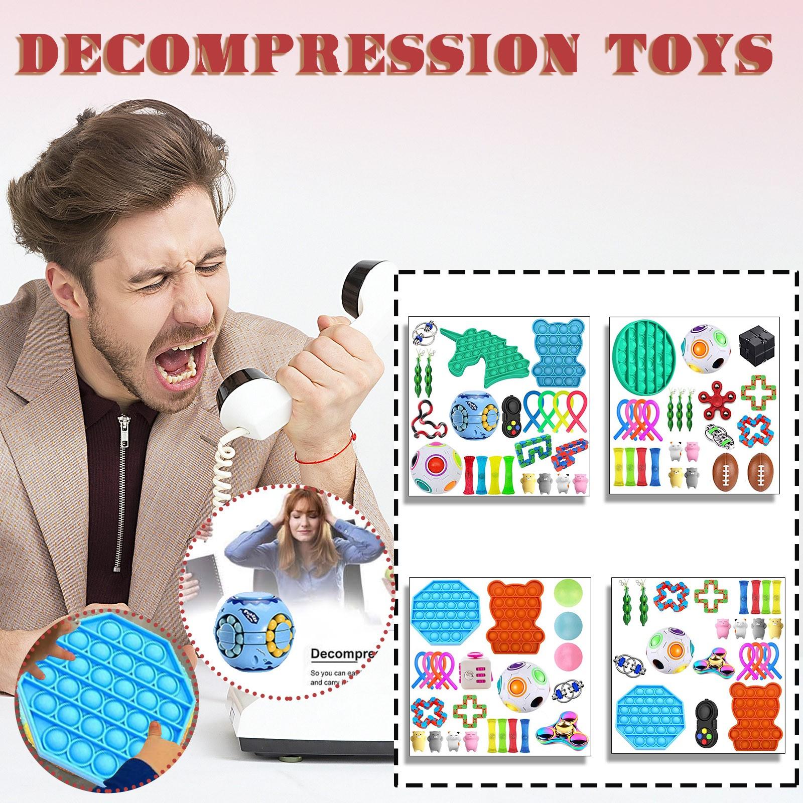 Набор сенсорных игрушек для снятия стресса, сенсорные игрушки с нажимным пузырем для детей и взрослых
Набор сенсорных игрушек для снятия стресса, сенсорные игрушки с нажимным пузырем для детей и взрослых