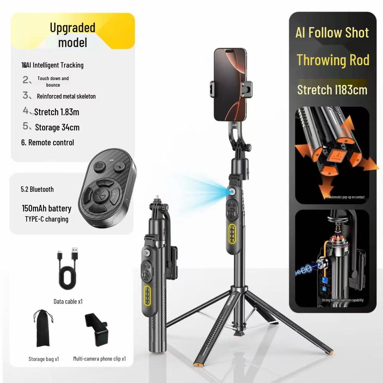 SHISUO A20 360° Smart Gimbal Selfie Stick with Four-Legged Live Streaming Bracket
SHISUO A20 360° Smart Gimbal Selfie Stick with Four-Legged Live Streaming Bracket