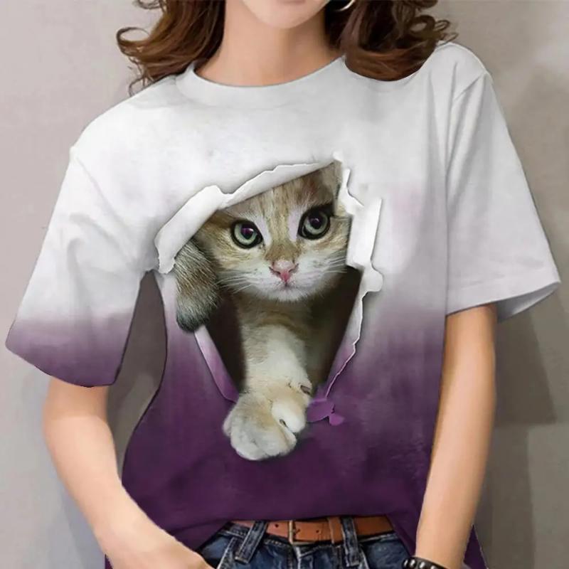 2024 Летние женские футболки с принтом 3D Cat, черные модные женские футболки с короткими рукавами Kawaii, женские летние топы оверсайз S
2024 Летние женские футболки с принтом 3D Cat, черные модные женские футболки с короткими рукавами Kawaii, женские летние топы оверсайз S