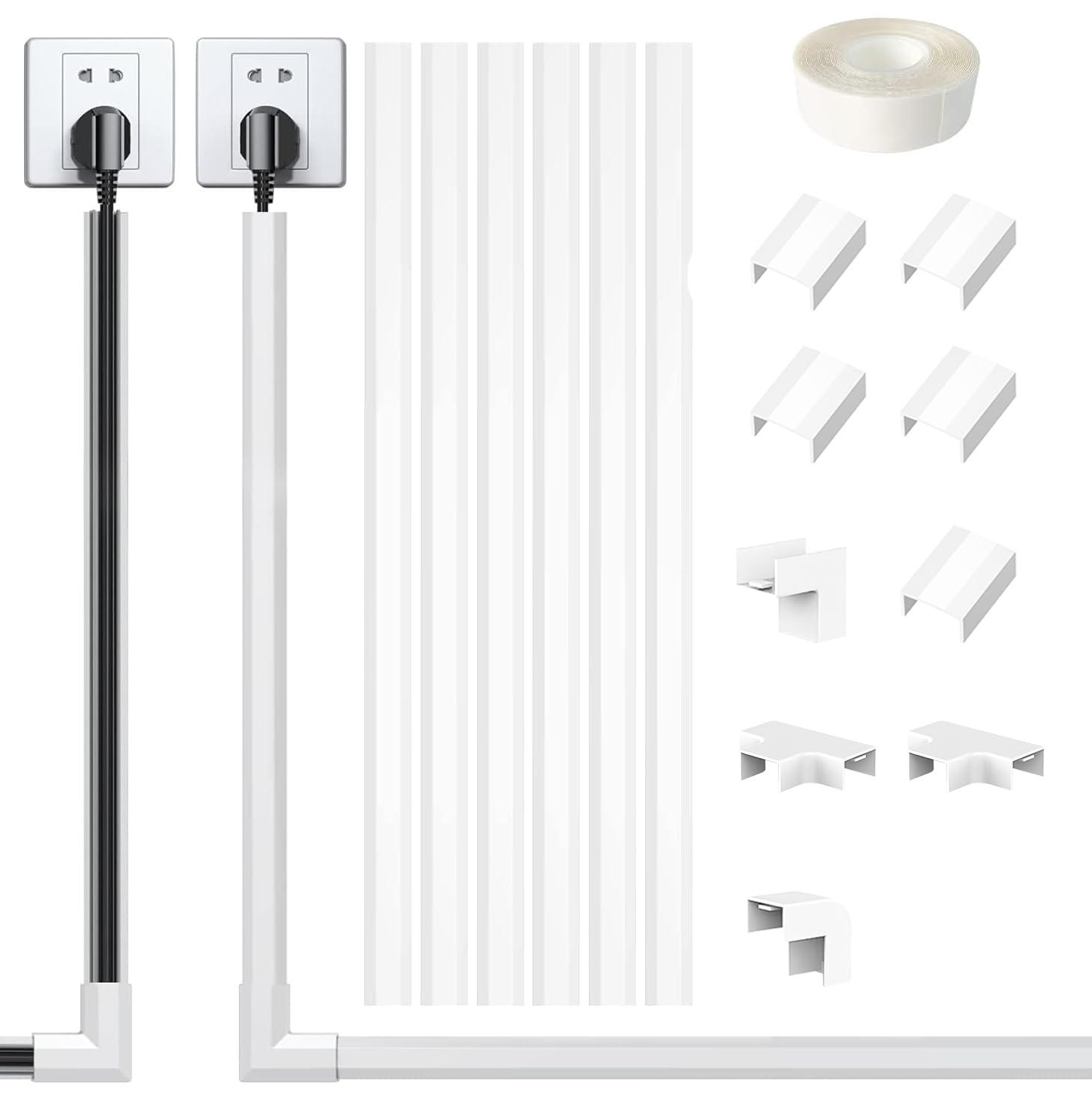 Wiring Cover Molding Hidden Wire Cover Cord Protector Cable Cover Molding Electric Wire Cable Cover Easy to Install Set of (White, 6, 40 1.50.9cm)
Wiring Cover Molding Hidden Wire Cover Cord Protector Cable Cover Molding Electric Wire Cable Cover Easy to Install Set of (White, 6, 40 1.50.9cm)