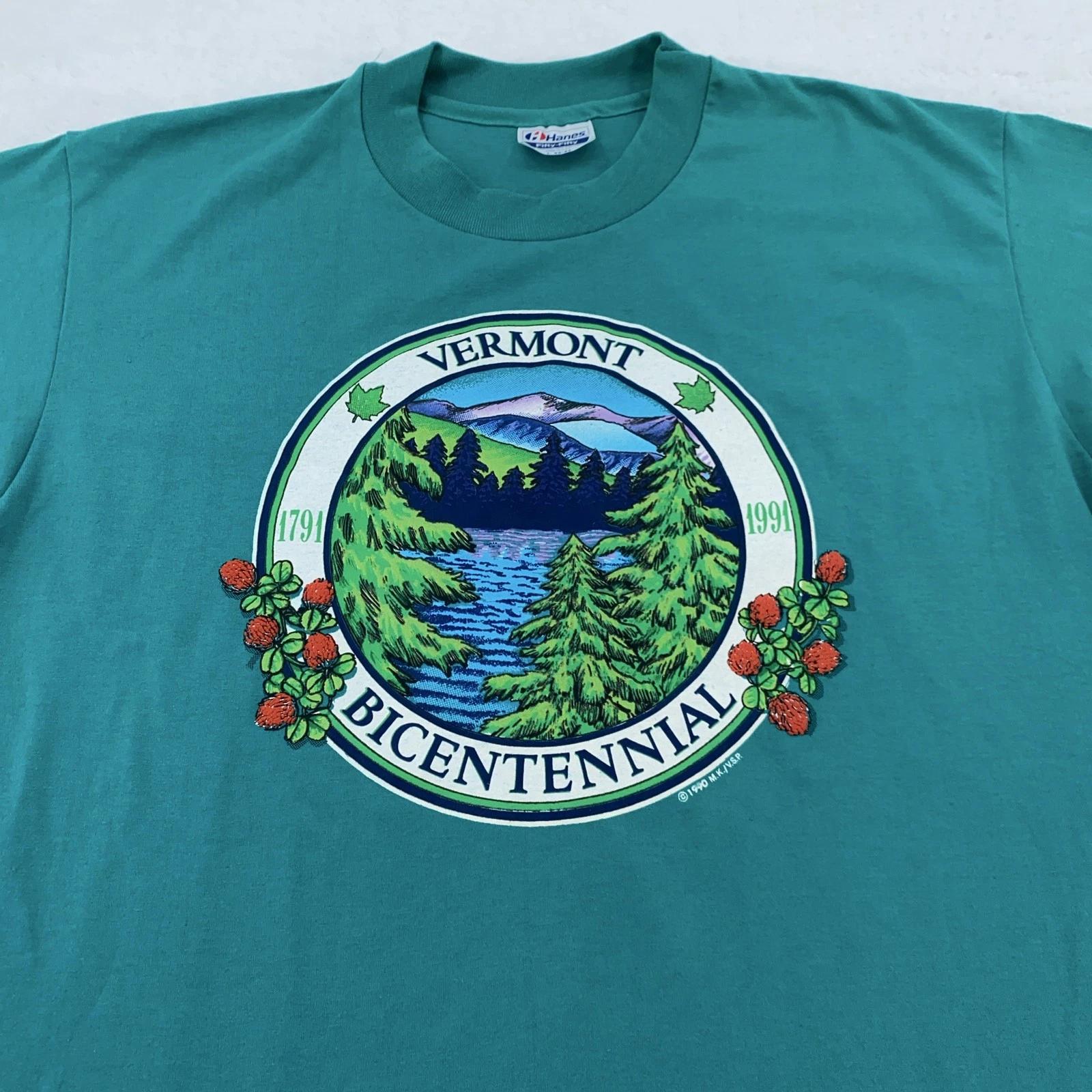 Vintage Vermont Bicentennial Shirt Mens Large Hanes Mountains Nature USA 90s M
Vintage Vermont Bicentennial Shirt Mens Large Hanes Mountains Nature USA 90s M