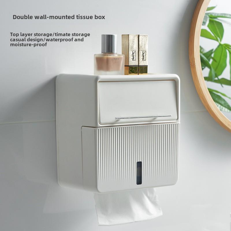 Toilet Tissue Box Double-layer Wall Mounted Waterproof Toilet Paper Box No Punching Square Paper Drawer Storage Bathroom Shel
Toilet Tissue Box Double-layer Wall Mounted Waterproof Toilet Paper Box No Punching Square Paper Drawer Storage Bathroom Shel