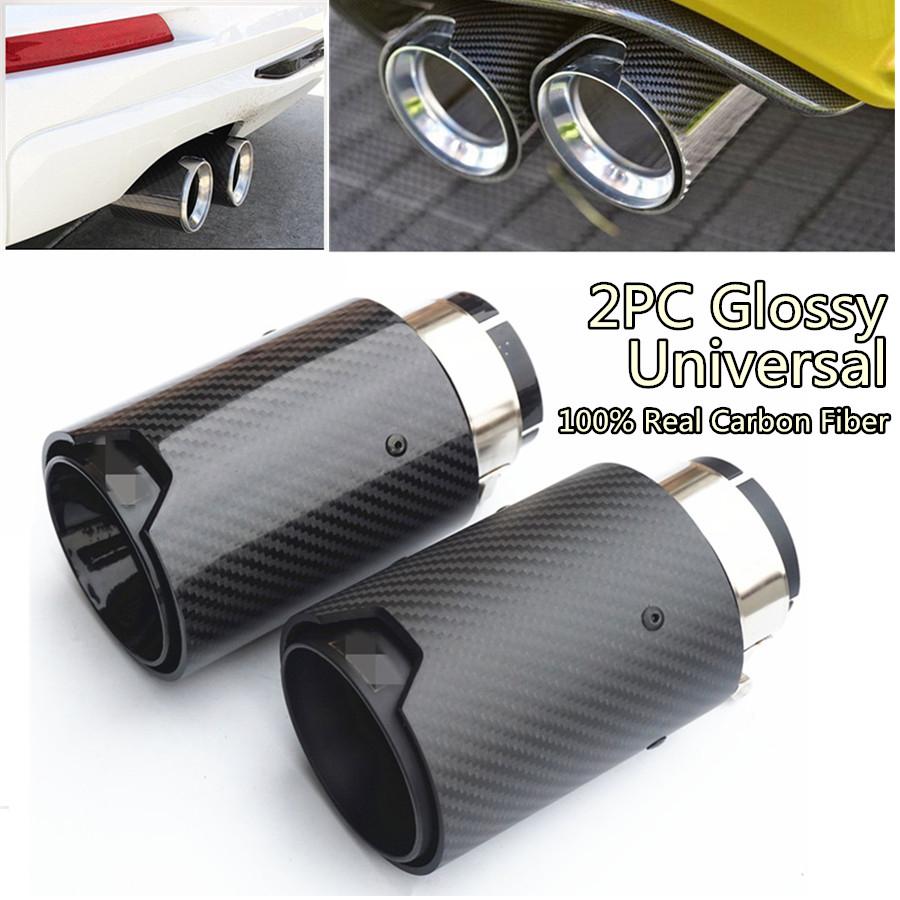 Pair All Full Glossy Black Universal Car 100% Real Carbon Fiber Exhaust End Tips for BMW 2.5 in, 3.5 out With Logo
Pair All Full Glossy Black Universal Car 100% Real Carbon Fiber Exhaust End Tips for BMW 2.5 in, 3.5 out With Logo