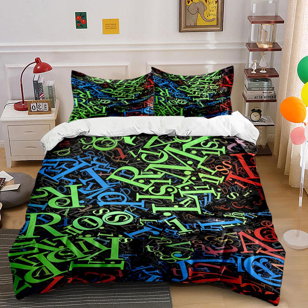 Multicolored scattered alphabet letters. Bedding sets Duvet cover sets Duvet covers Pillowcases(1 * Duvet Cover 2 * Pillowcases without duvet insert) 135x200cm
Multicolored scattered alphabet letters. Bedding sets Duvet cover sets Duvet covers Pillowcases(1 * Duvet Cover 2 * Pillowcases without duvet insert) 135x200cm