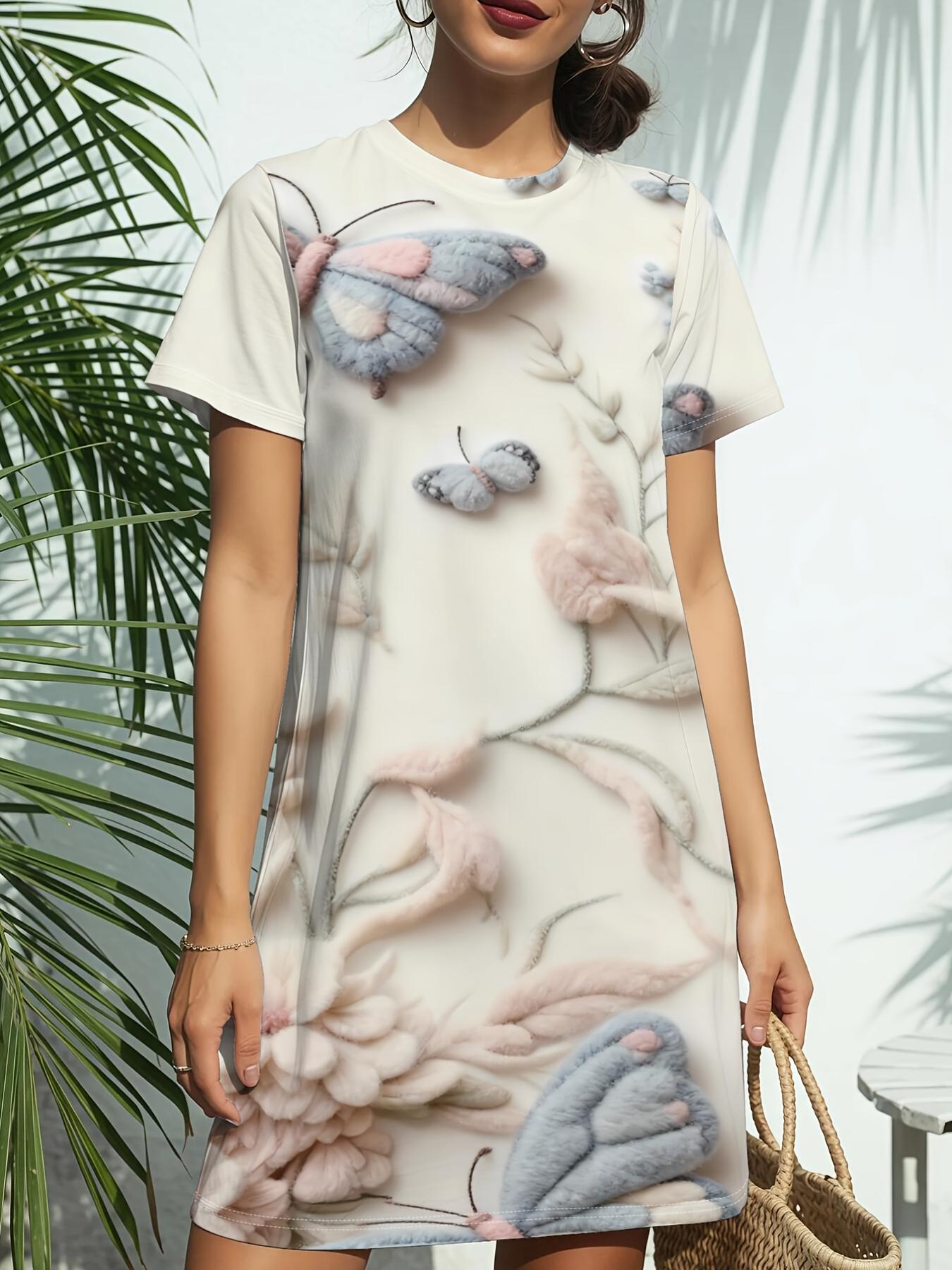 The New Butterfly Lace Women S Round Neck Short Sleeve Dress T-Shirt Features American Fashion Trends with Digital Prints. Perfect for Casual Spring A M дубильная кора
The New Butterfly Lace Women S Round Neck Short Sleeve Dress T-Shirt Features American Fashion Trends with Digital Prints. Perfect for Casual Spring A M дубильная кора
