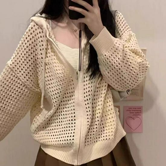 Hollow Knit Hooded Cardigan - Korean Spring/Summer Zip-Up Top for Women One Size абрикосовый
Hollow Knit Hooded Cardigan - Korean Spring/Summer Zip-Up Top for Women One Size абрикосовый