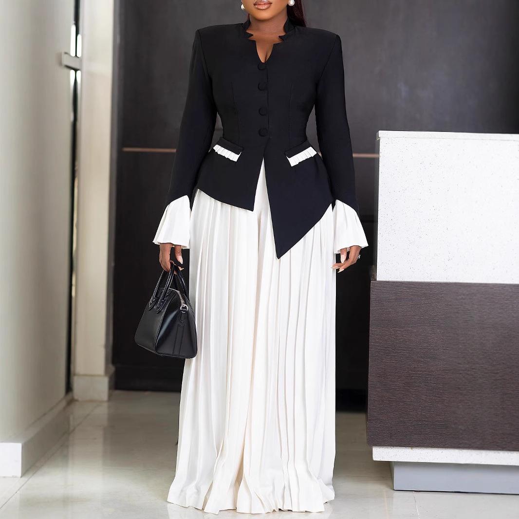 New Fashion Temperament OL Bell Sleeve Top & Pleated Wide Leg Pants Two-Piece African Set L вина червоного кольору
New Fashion Temperament OL Bell Sleeve Top & Pleated Wide Leg Pants Two-Piece African Set L вина червоного кольору