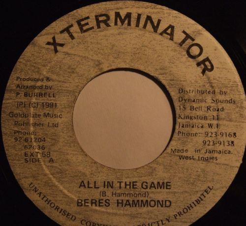 7-дюймовая пластинка BERES HAMMOND - All In The Game NONE XTerminator 1991 Ямайка Регги, Ска и Даб Б/У
7-дюймовая пластинка BERES HAMMOND - All In The Game NONE XTerminator 1991 Ямайка Регги, Ска и Даб Б/У