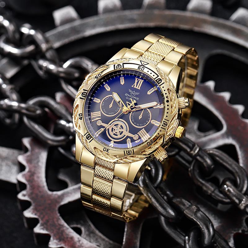 Men s business bar scale dial steel band Watch Quartz Watch 175-Gold-Blue
Men s business bar scale dial steel band Watch Quartz Watch 175-Gold-Blue