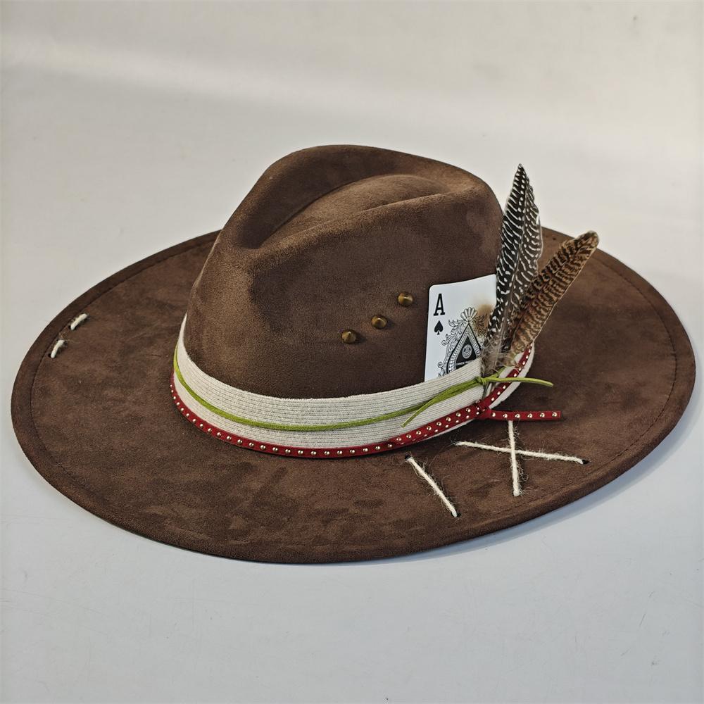 New Wide Brim Suede Fedora Hat Mens Women Felt Panama Hats Gentlemen s Hats Party Hats Feather Accessories Handmade Wholesale 56-58cm
New Wide Brim Suede Fedora Hat Mens Women Felt Panama Hats Gentlemen s Hats Party Hats Feather Accessories Handmade Wholesale 56-58cm