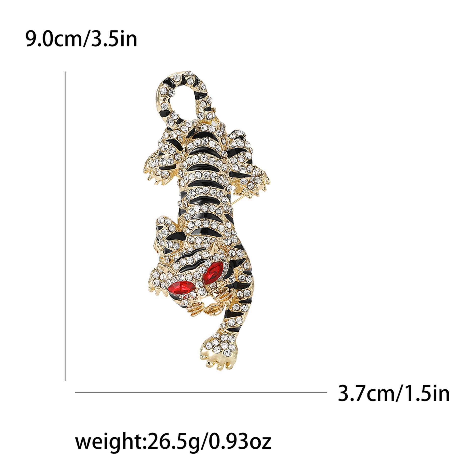 Универсальная мода изысканный сплав горный хрусталь тигр брошь властная личность мужской костюм пальто корсаж ювелирные изделия булавка