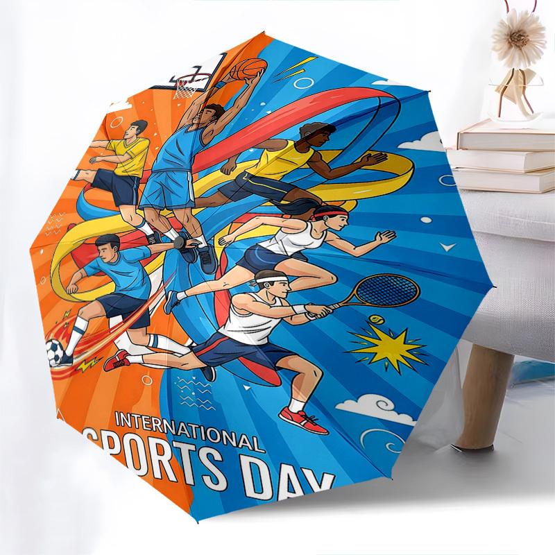 1pc International Sports Day Automatic Opening/Closing Umbrella, Outdoor, Festival Gift, Portable Folding Design, 8 Bone Iron Frame, Suitable for Fans
1pc International Sports Day Automatic Opening/Closing Umbrella, Outdoor, Festival Gift, Portable Folding Design, 8 Bone Iron Frame, Suitable for Fans