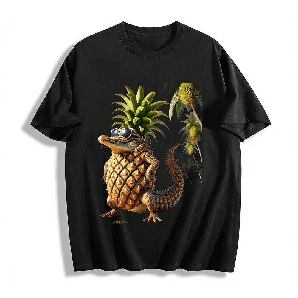 Funny Pineapple Crocodile Print Vacation Style Short Sleeve T-Shirt Pure cotton T-shirt XXS
Funny Pineapple Crocodile Print Vacation Style Short Sleeve T-Shirt Pure cotton T-shirt XXS