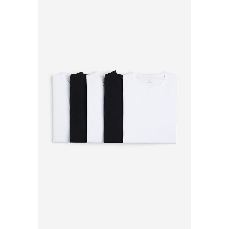 HM Men s and Women s T-shirt 5 Pieces Autumn Clothes Minimalist Shoulder round Neck Simple Bottoming Shirt Men s Trendy 0624684 White/Black 165/84A
HM Men s and Women s T-shirt 5 Pieces Autumn Clothes Minimalist Shoulder round Neck Simple Bottoming Shirt Men s Trendy 0624684 White/Black 165/84A