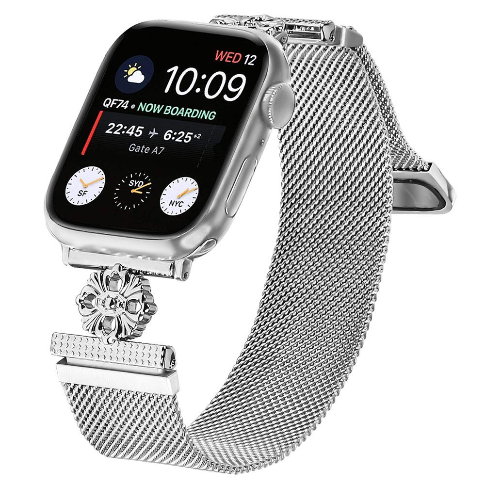For Apple Watch Series 10 42mm/9 8 7 41mm/SE (2023) SE (2022) SE 6 5 4 40mm/3 2 1 38mm Band Flower Stainless Steel Watch Strap Silver
For Apple Watch Series 10 42mm/9 8 7 41mm/SE (2023) SE (2022) SE 6 5 4 40mm/3 2 1 38mm Band Flower Stainless Steel Watch Strap Silver
