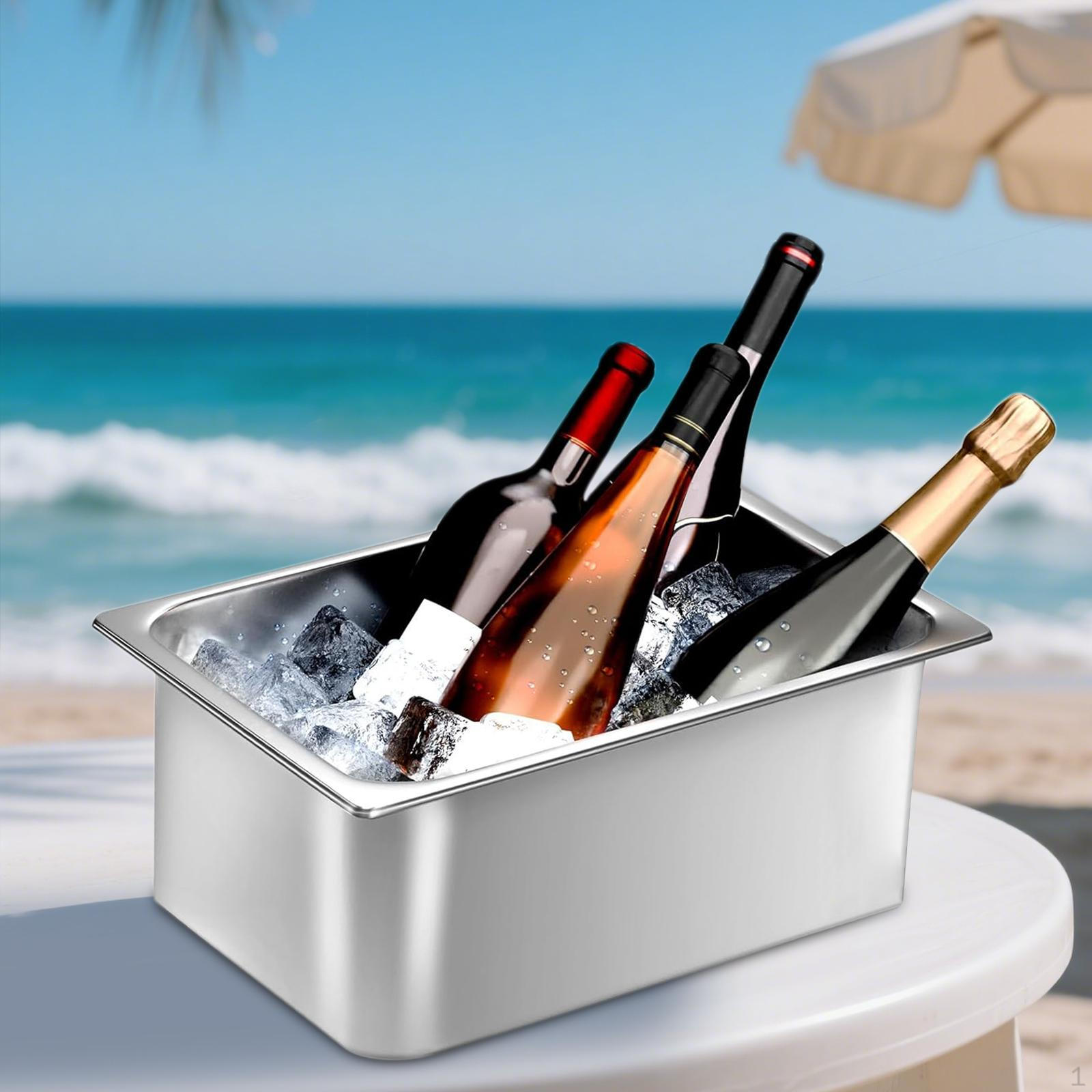 Ведро для льда, охладитель для напитков, металлическая емкость для хранения вина, пива, шампанского, охладитель из нержавеющей стали 32x17.5x15cm
Ведро для льда, охладитель для напитков, металлическая емкость для хранения вина, пива, шампанского, охладитель из нержавеющей стали 32x17.5x15cm