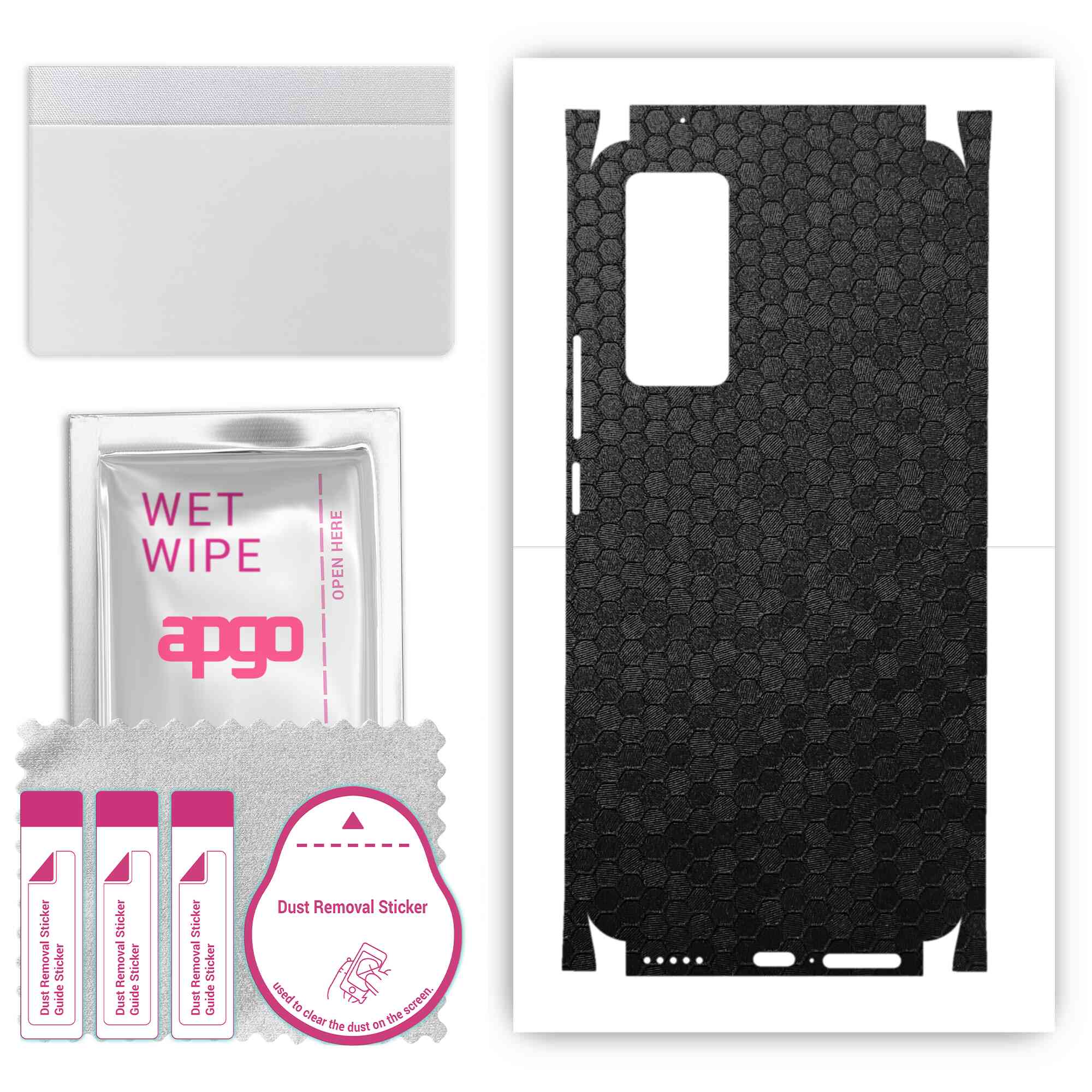 apgo Protective Skin Sticker for the back+sides compatible with Vivo X60t, Full Wrap Film, Foil, Vinyl - Pattern Black Honeycomb
apgo Protective Skin Sticker for the back+sides compatible with Vivo X60t, Full Wrap Film, Foil, Vinyl - Pattern Black Honeycomb