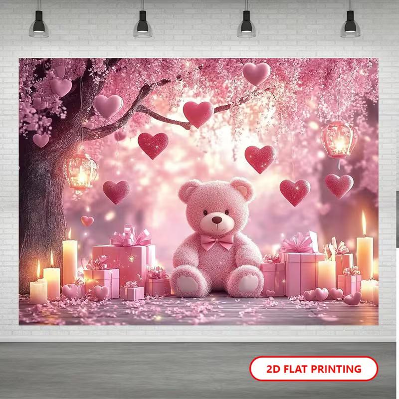 2D Girls Teddy Bear Backdrop, Pink Bear with Hearts & Candles Photography Background for Birthday 47.2x31.5inch/120*80cm
2D Girls Teddy Bear Backdrop, Pink Bear with Hearts & Candles Photography Background for Birthday 47.2x31.5inch/120*80cm