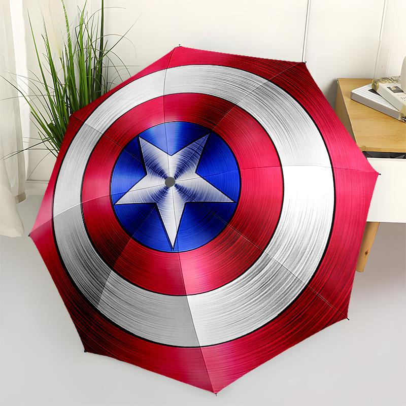 Captain America, Shield themed, Eight ribbed, Self folding Umbrella Is Suitable for Everyday Outdoor Use and Is An Ideal Gift for Friends an
Captain America, Shield themed, Eight ribbed, Self folding Umbrella Is Suitable for Everyday Outdoor Use and Is An Ideal Gift for Friends an