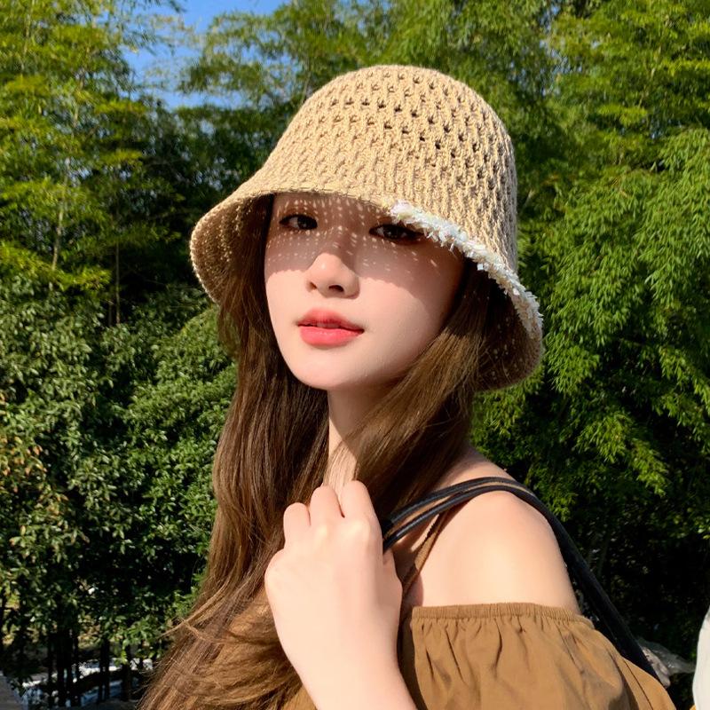 Вязаная сетчатая полая шляпа из соломы летняя шляпа женская солнцезащитная шляпа однотонная уличный козырек кружевная модная шляпа-ведро One Size
Вязаная сетчатая полая шляпа из соломы летняя шляпа женская солнцезащитная шляпа однотонная уличный козырек кружевная модная шляпа-ведро One Size