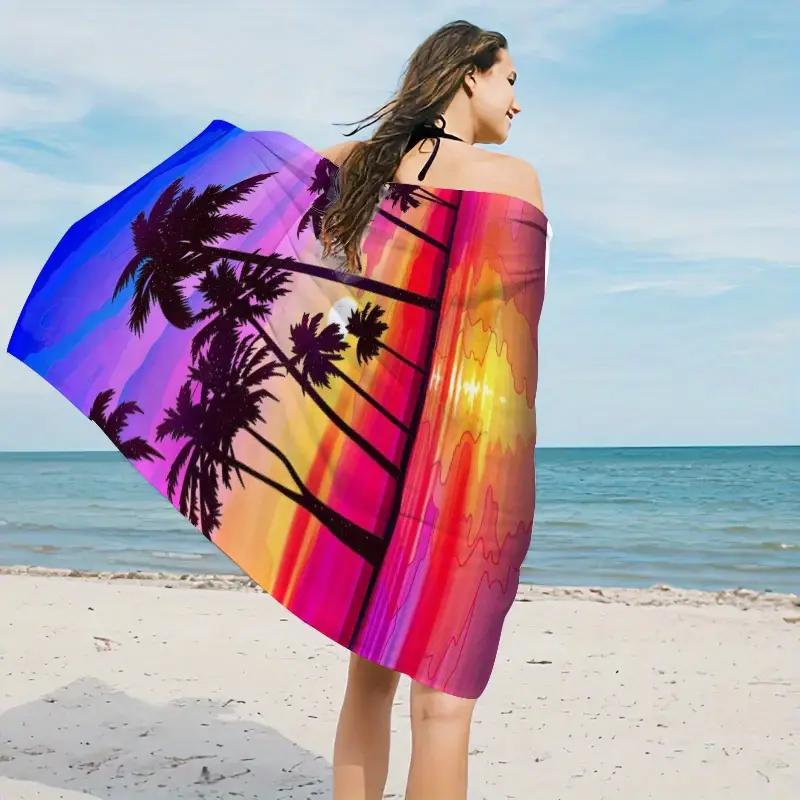 Microfiber Quick-Dry Beach Towel, Sunset Palm Tree Design Absorbent for Yoga Fitness Travel Swimming W30*H60(CM)
Microfiber Quick-Dry Beach Towel, Sunset Palm Tree Design Absorbent for Yoga Fitness Travel Swimming W30*H60(CM)