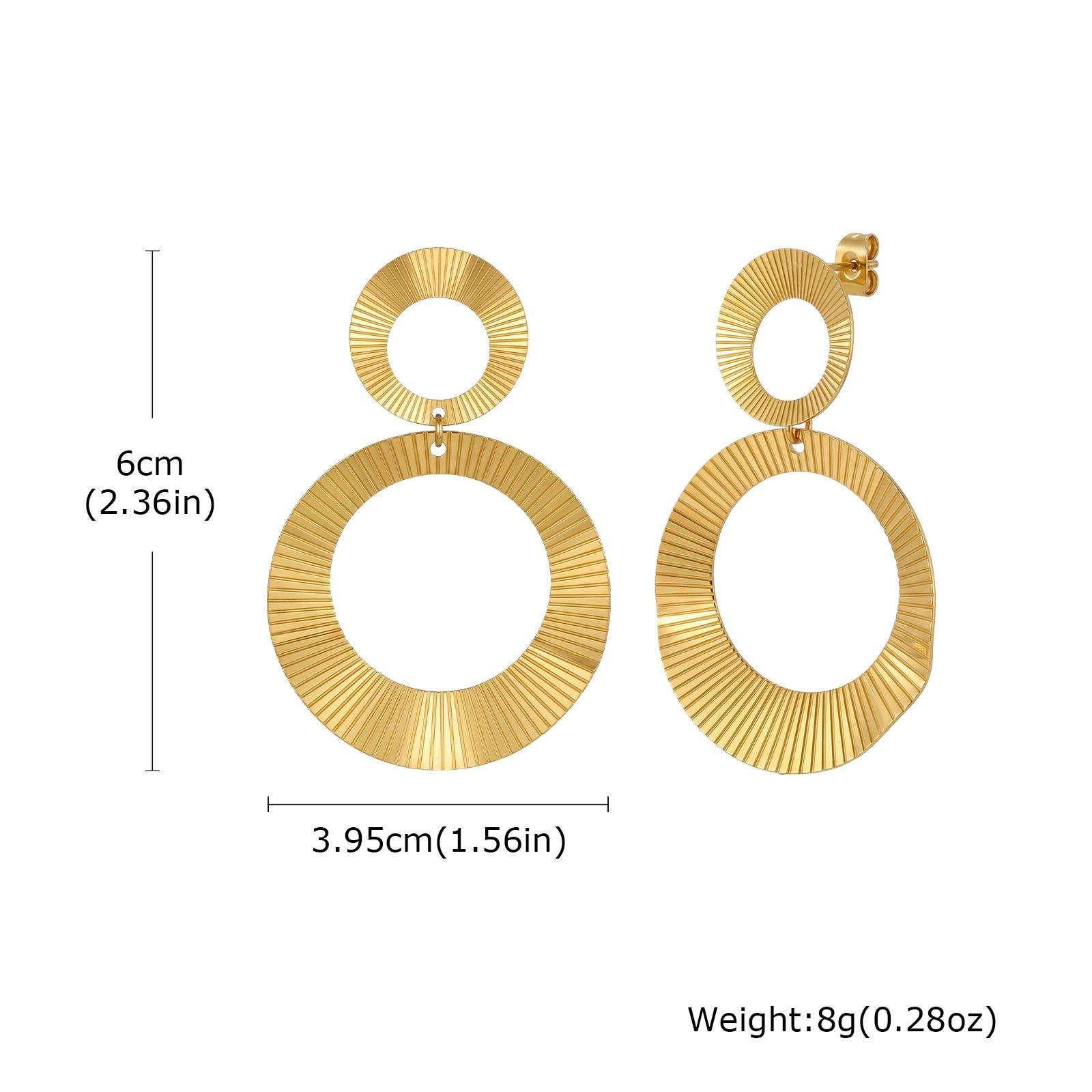 Stainless Steel Geometric Hollow Circle Drop Earrings, Minimalist Gold Tone Link Dangle Earrings Women Exquisite Jewelry
Stainless Steel Geometric Hollow Circle Drop Earrings, Minimalist Gold Tone Link Dangle Earrings Women Exquisite Jewelry