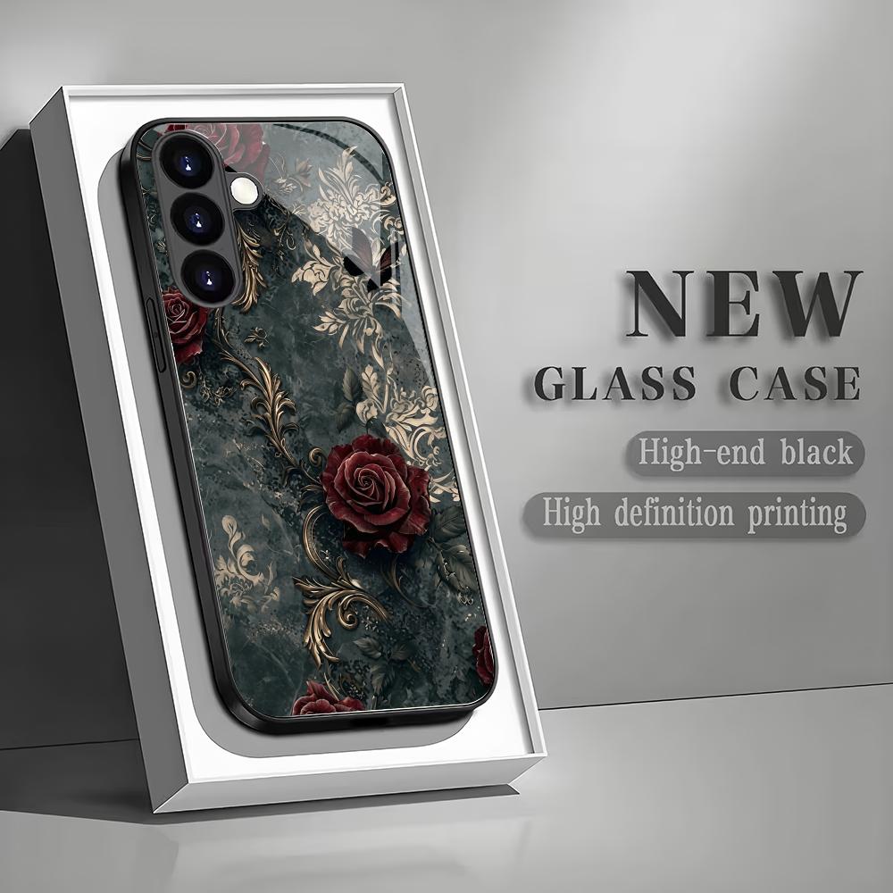 Retro black rose tempered glass phone case suitable for Samsung Galaxy S26 S25 S24 S23 S22 S21 S20 FE/Ultra/Plus anti drop GalaxyS26Ultra
Retro black rose tempered glass phone case suitable for Samsung Galaxy S26 S25 S24 S23 S22 S21 S20 FE/Ultra/Plus anti drop GalaxyS26Ultra