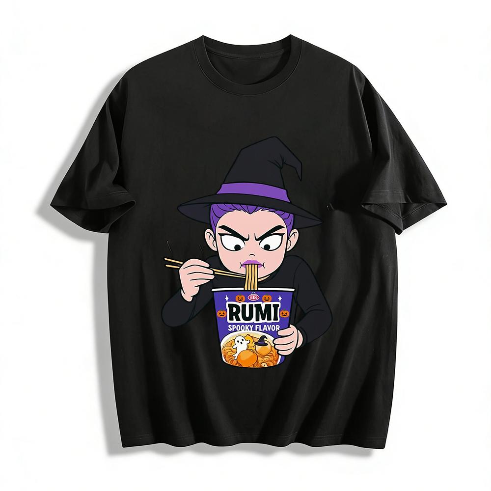 Halloween Themed Top With Grumpy Witch Eating Spooky Ghost Ramen Print For Holiday Party Pure cotton T-shirt XXS
Halloween Themed Top With Grumpy Witch Eating Spooky Ghost Ramen Print For Holiday Party Pure cotton T-shirt XXS