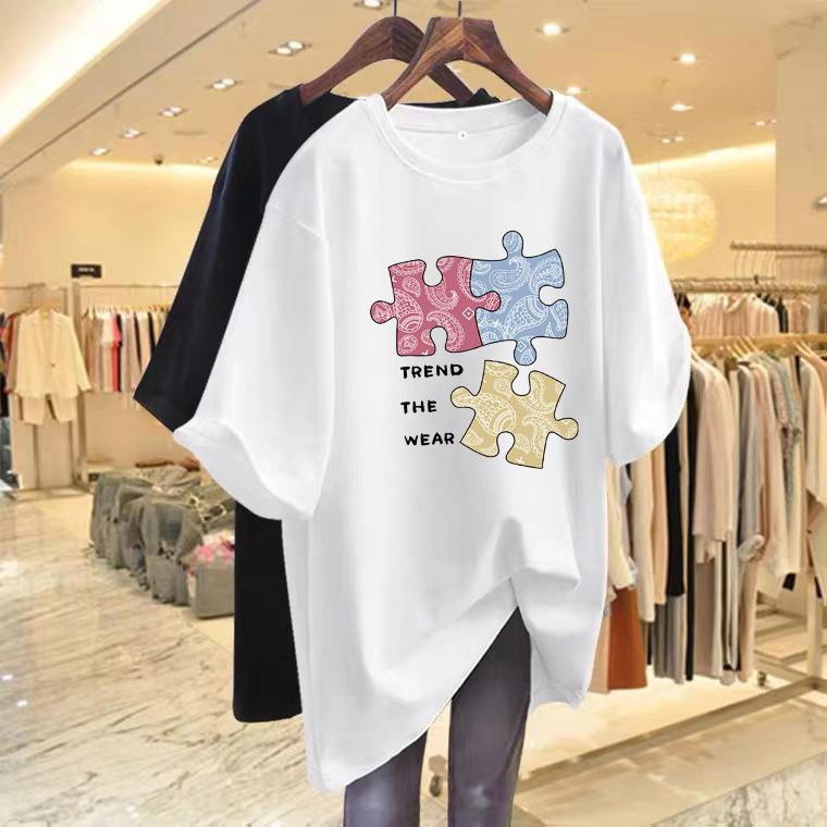 Cartoon puzzle letter printing short-sleeved t-shirt women s summer 2025 new loose casual versatile crew neck thin top S білий
Cartoon puzzle letter printing short-sleeved t-shirt women s summer 2025 new loose casual versatile crew neck thin top S білий