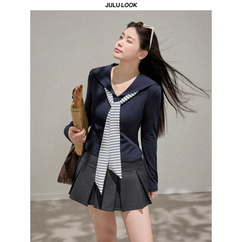 Julu Studio s Dream Music Box Plus Size College Style Navy Collar Top and Skirt Set Navy Blue Top S
Julu Studio s Dream Music Box Plus Size College Style Navy Collar Top and Skirt Set Navy Blue Top S
