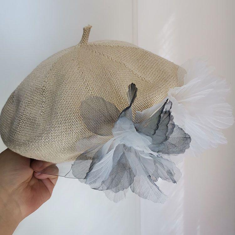 Super Fairy Ink Mesh Big Flower Spring and Autumn Beret Breathable Mesh Weaving Showing Face Small Vacation Painter Hat
Super Fairy Ink Mesh Big Flower Spring and Autumn Beret Breathable Mesh Weaving Showing Face Small Vacation Painter Hat
