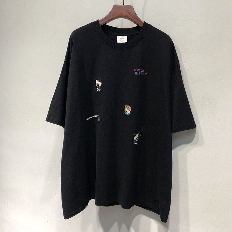 Fat Sister 100.00kg Plus size Korean Series Cartoon Embroidery Age-Reducing Short sleeve Top Women Summer Half Sleeve Slimming Overfit t-shirt Black M
Fat Sister 100.00kg Plus size Korean Series Cartoon Embroidery Age-Reducing Short sleeve Top Women Summer Half Sleeve Slimming Overfit t-shirt Black M
