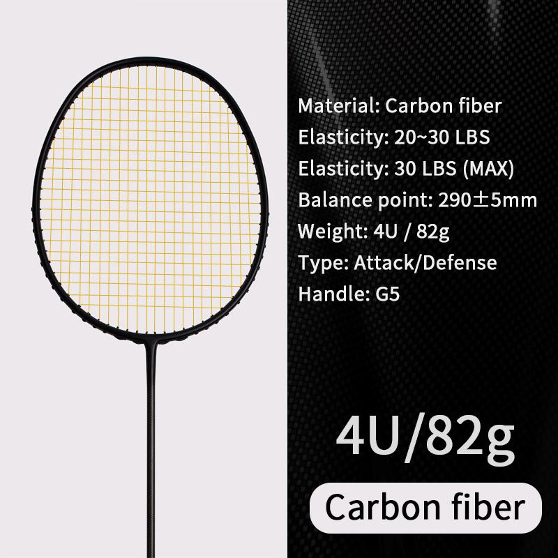 21-30 LBS badminton racket carbon fiber man woman adult high elasticity durable major Attack racket defense Competition level 22LBS
21-30 LBS badminton racket carbon fiber man woman adult high elasticity durable major Attack racket defense Competition level 22LBS