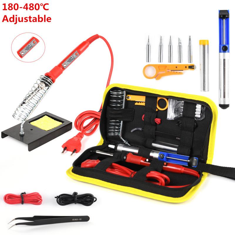 80W LCD Temperature-Controlled Electric Soldering Iron Kit with Digital Display - 15-Piece Tool Set
80W LCD Temperature-Controlled Electric Soldering Iron Kit with Digital Display - 15-Piece Tool Set