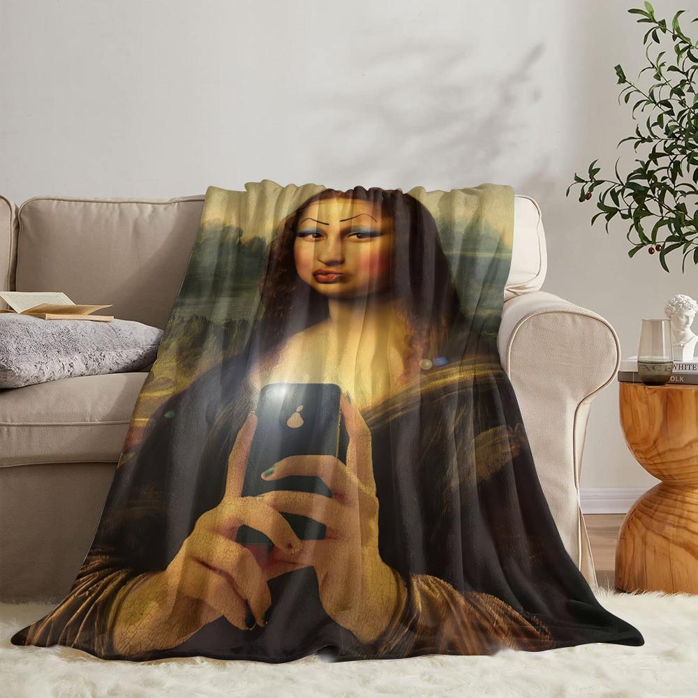 Funny Mona Lisa Throw Soft Flannel Throw Summer Blanket Lightweight Cozy Nap Blanket for Sofa Bed Travel 100cmx150cm
Funny Mona Lisa Throw Soft Flannel Throw Summer Blanket Lightweight Cozy Nap Blanket for Sofa Bed Travel 100cmx150cm