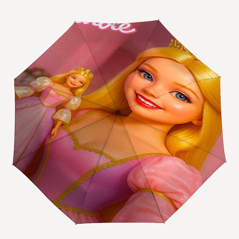 1pc Barbie Princess Automatic Folding Umbrella - Compact 8-Rib Design, Durable Plastic & Iron1273L
1pc Barbie Princess Automatic Folding Umbrella - Compact 8-Rib Design, Durable Plastic & Iron1273L