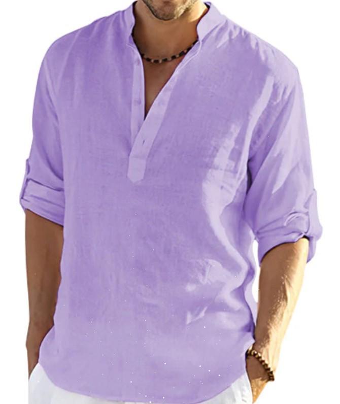 Men s casual pure cotton solid color long-sleeved shirt loose stand-up collar shirt men s tide spot 5XL фіолетовий
Men s casual pure cotton solid color long-sleeved shirt loose stand-up collar shirt men s tide spot 5XL фіолетовий