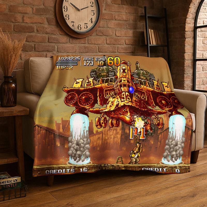 Retro Game Metal Slug Cartoon Flannel Blanket Soft Warm Throw Blanket for Bedroom Living Room Bed Travel Camping Picnic Gift 75x90cm
Retro Game Metal Slug Cartoon Flannel Blanket Soft Warm Throw Blanket for Bedroom Living Room Bed Travel Camping Picnic Gift 75x90cm