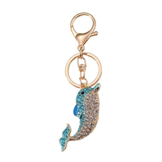 Keychain Pendant Sparkling Rhinestones Inlaid Dolphin Design Key Holder with Lobster Clasp Lightweight Car Bag Accessory синій
Keychain Pendant Sparkling Rhinestones Inlaid Dolphin Design Key Holder with Lobster Clasp Lightweight Car Bag Accessory синій