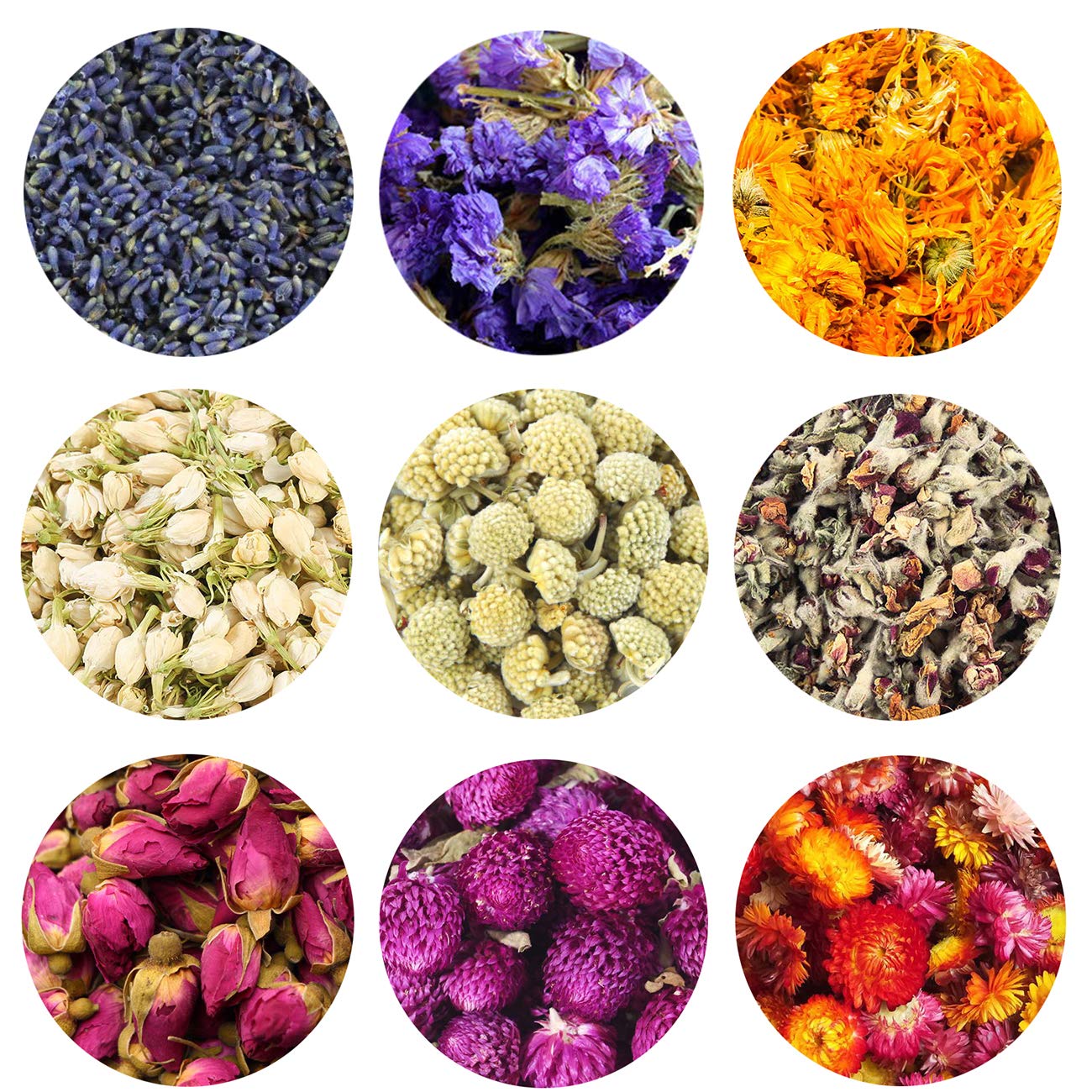 TooGet s fragrant dried flowers and herbs include lavender, Forget-me-not, marigold, jasmine, scindapsus aureus flowers, apple blossoms, rosebuds, Gom
TooGet s fragrant dried flowers and herbs include lavender, Forget-me-not, marigold, jasmine, scindapsus aureus flowers, apple blossoms, rosebuds, Gom