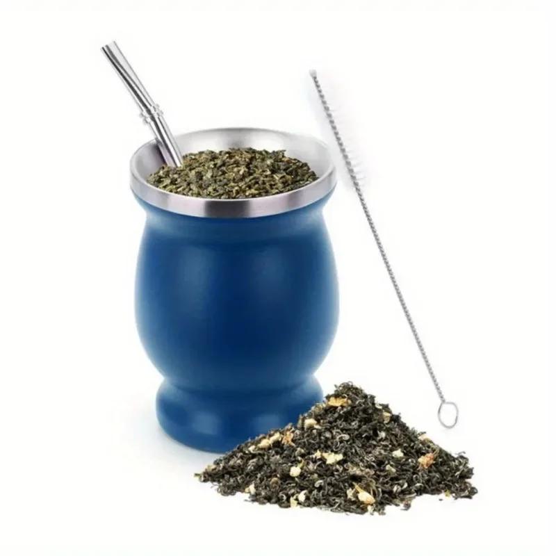 3pcs/set Double-Wall Stainless Tea Set Water Mate Tea Cup 8 Ounces Stainless Steel with Spoon Straw Cleaning Brush Gourd Cup синій
3pcs/set Double-Wall Stainless Tea Set Water Mate Tea Cup 8 Ounces Stainless Steel with Spoon Straw Cleaning Brush Gourd Cup синій