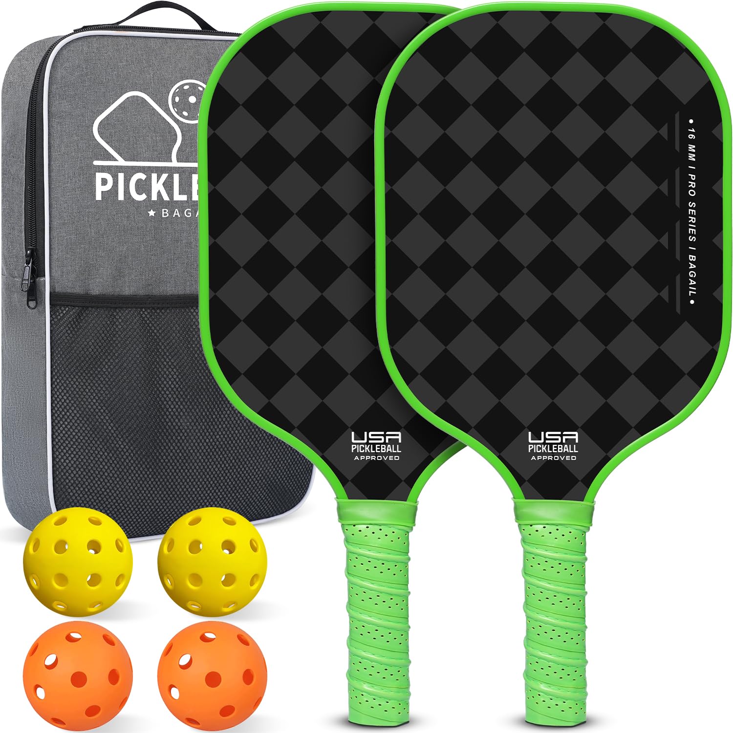 BAGAIL Pickleball Paddle Racket USAPA Approved Honeycomb Non-slip Sweat-Absorbing Grip 4 Pieces with Carry Bag and 4 Pickleballs Suitable for
BAGAIL Pickleball Paddle Racket USAPA Approved Honeycomb Non-slip Sweat-Absorbing Grip 4 Pieces with Carry Bag and 4 Pickleballs Suitable for