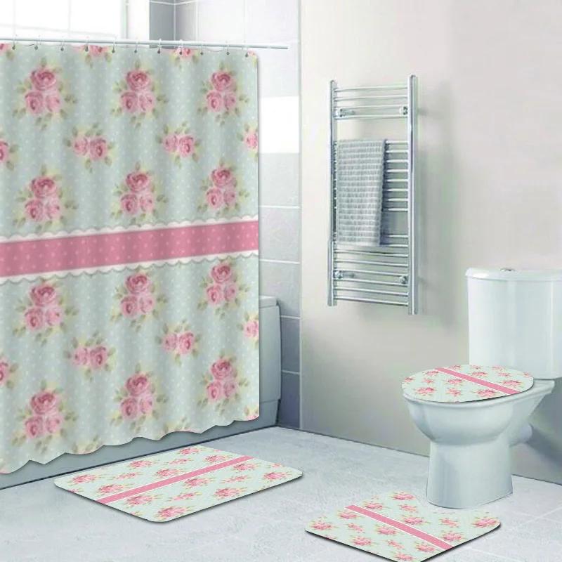 Stripes And Pink Roses Lace Shower Curtain Set Bathroom Curtains Shower Set Retro Chic Beige Pastel Floral Bath Curtain Mat Rugs W60H190(CM)-1 Pcs
Stripes And Pink Roses Lace Shower Curtain Set Bathroom Curtains Shower Set Retro Chic Beige Pastel Floral Bath Curtain Mat Rugs W60H190(CM)-1 Pcs