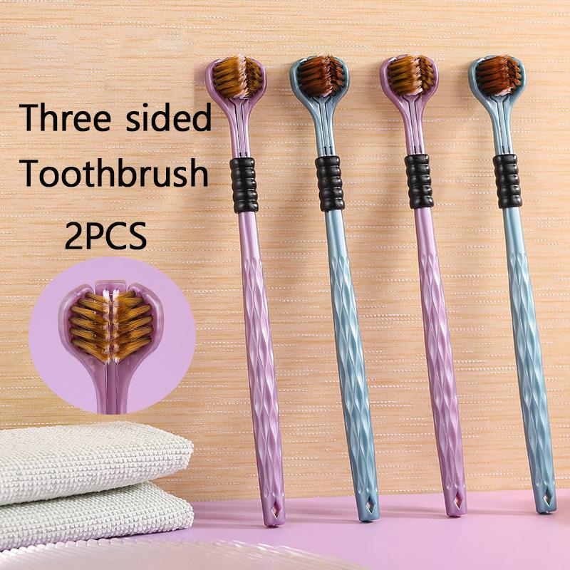 2PCS Triple Sided Toothbrush with Soft Bristles for Adults Men and Women Can Use Household Toothbrushes Scrape Tongue Coating
2PCS Triple Sided Toothbrush with Soft Bristles for Adults Men and Women Can Use Household Toothbrushes Scrape Tongue Coating