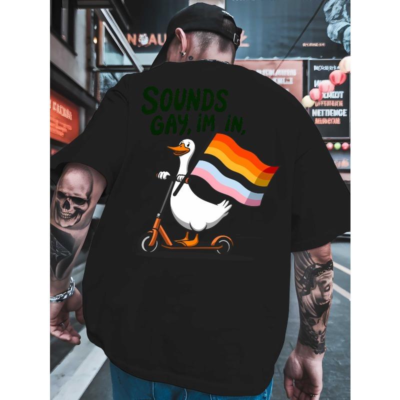 Men s Sounds Gay I m In T-Shirt - Rainbow Duck & Pink Flag Back Print, Loose Fit Casual Summer Gym Wear, + Slogan Tee for Parties & Everyday Outfits XL чорний
Men s Sounds Gay I m In T-Shirt - Rainbow Duck & Pink Flag Back Print, Loose Fit Casual Summer Gym Wear, + Slogan Tee for Parties & Everyday Outfits XL чорний
